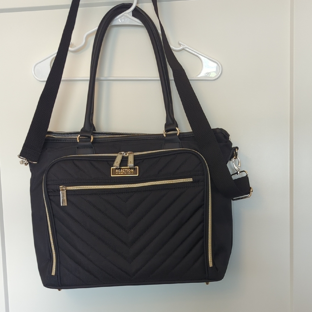 Kenneth Cole Reaction Black Quilted Laptop Bag
